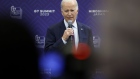 US President Joe Biden speaks during a news conference following the Group of Seven (G-7) leaders summit in Hiroshima, Japan, on Sunday, May 21, 2023. Biden called Republican demands for sharp spending cuts unacceptable and said he’ll talk with House Speaker Kevin McCarthy about debt-ceiling and budget negotiations on his flight back from Japan.