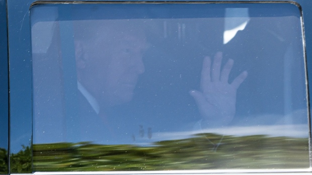 Donald Trump arrives to the Wilkie D. Ferguson Jr. United States Courthouse in Miami, Florida.