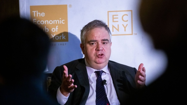 Robin Hayes, chief executive officer of JetBlue Airways Corp., speaks at the Economic Club of New York in March 2023.